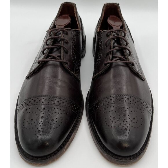 Allen Edmonds Lexington Oxford Brogue Cap-Toe Shoes Leather Dark Brown 10.5D - Picture 2 of 12